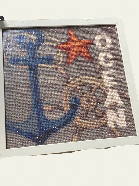 Ocean Completed Diamond Painting With Frame 10.5x10.5x2.75