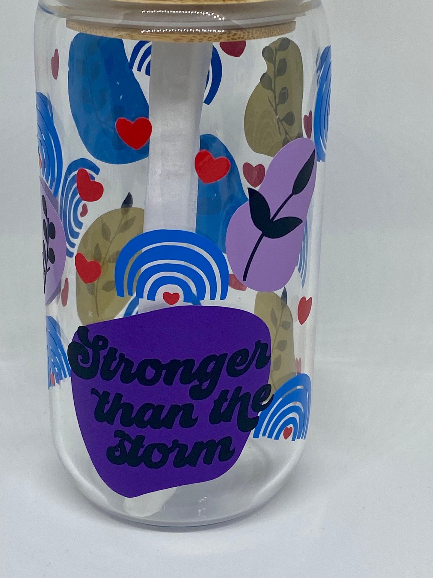Stronger Then The Storm 16oz Beer Glass Cup, Water Cup Drinking Glass