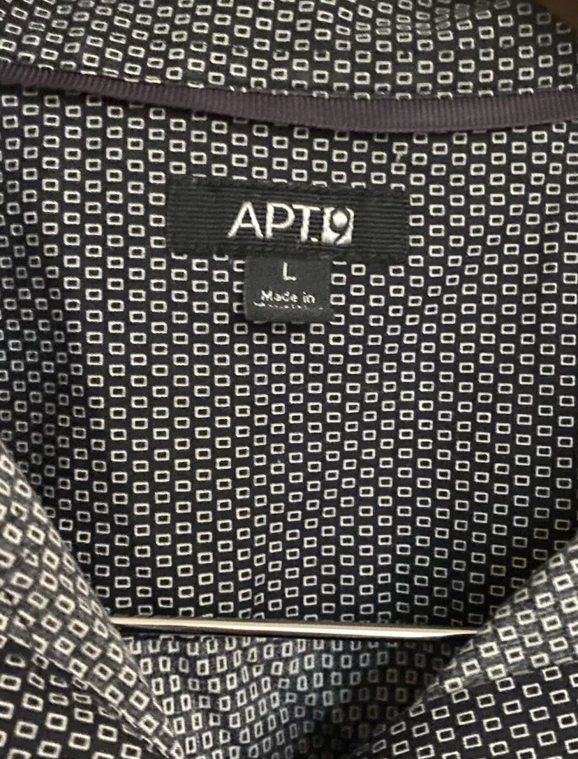 APT 9 dress shirt black size large button Down
