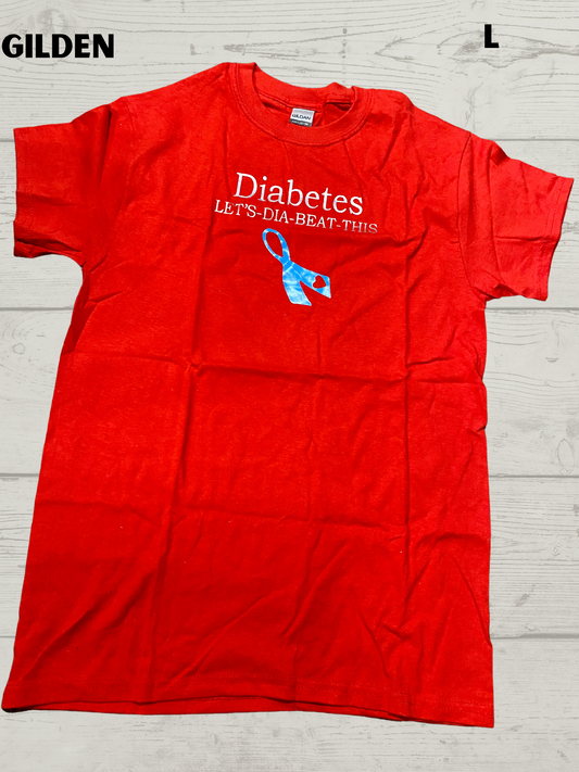 GILDAN Diabetes Lets-Dia-Beat-This small short Sleeve diabetes awareness