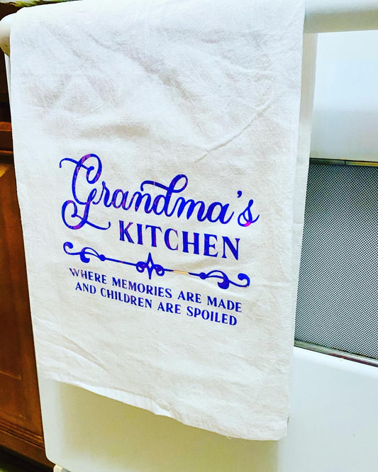 Grandmas Kitchen Tea Towel, Flour Towel Decor, good for drying