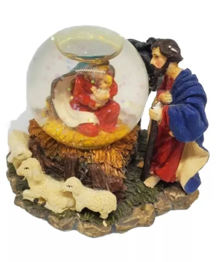 Jesus Manger Nativity Snow Globe Water Globe Dome