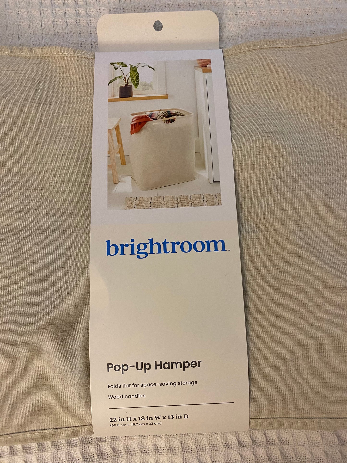 Brightroom Canvas Rectangle Laundry Pop-Up Hamper