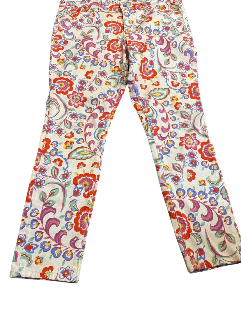 PILCRO AND THE LETTERPRESS  Jean Mid-Rise Skinny Pants Sz 32 Floral