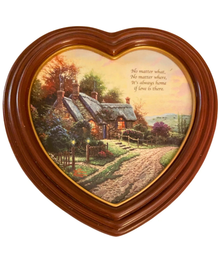 Thomas Kinkade's "A Home of Love" Heart-shaped Framed Canvas Print