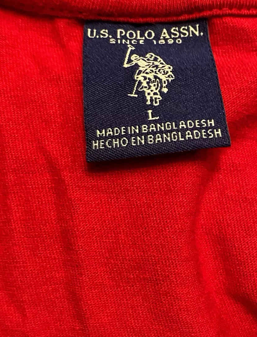 U.S. POLO ASSN. Red Short Sleeve T Shirt Logo Large