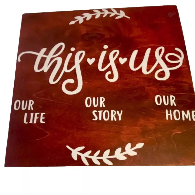 This Is Us Solid Wood Stained Wall Decor 10x10