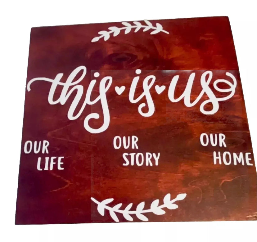 This Is Us Solid Wood Stained Wall Decor 10x10