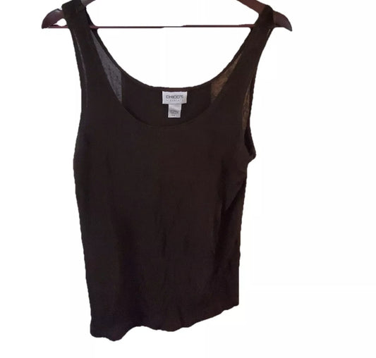 Chico's Black Sleevless Tank Blouse Size 1 (S)