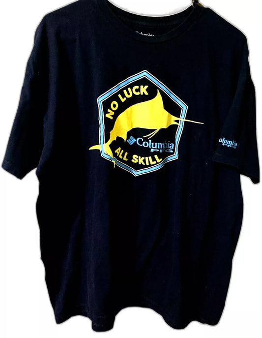 NO LUCK ALL SKILL Columbia Sportswear PFG Cotton T-Shirt XXL