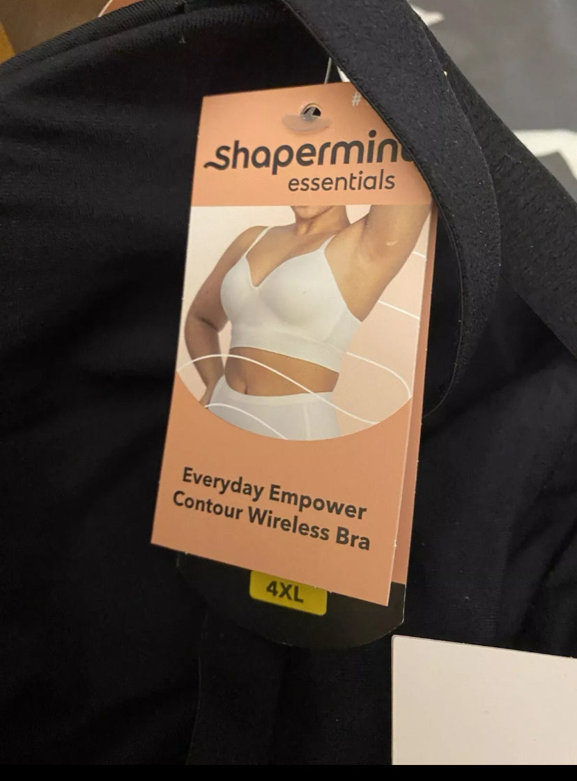 Shapermint Everyday Empower Contour Wireless Bra 4xl #10210 Black NWT