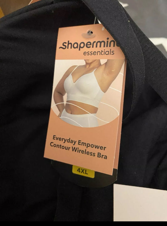 Shapermint Everyday Empower Contour Wireless Bra 4xl #10210 Black NWT