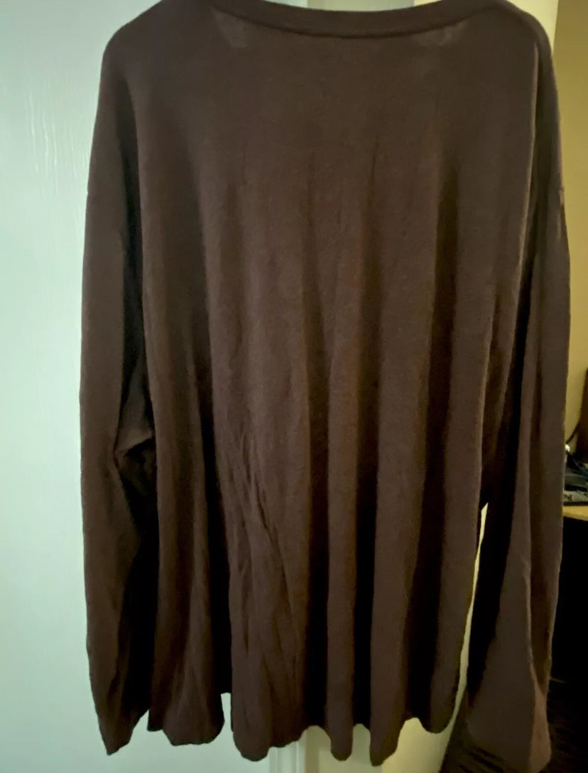 Mutual Weave Big And Tall Long Sleeve 4XL Chocolate Cherry