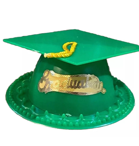 Graduation cap toppers green lot of 21 pc