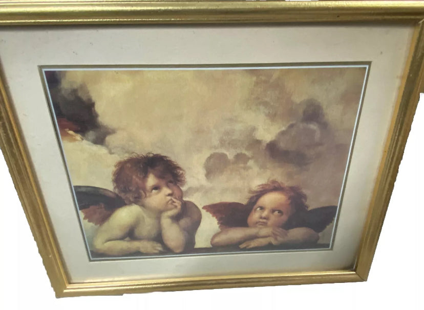 Vintage Angel Cherub Wall Picture Print Art Frame