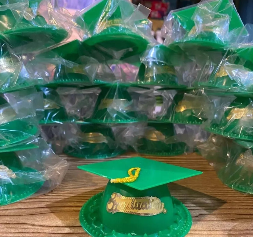 Graduation cap toppers green lot of 21 pc