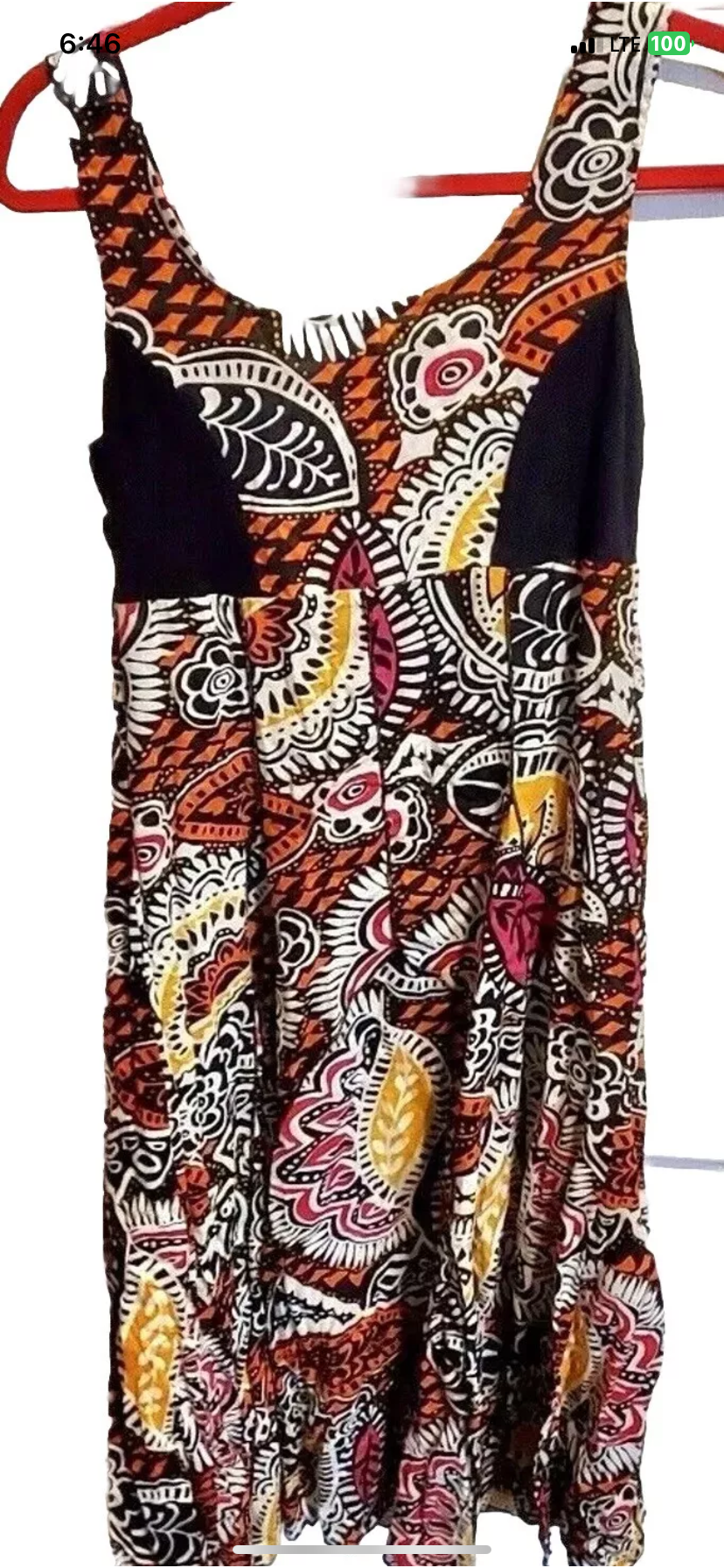 Aller Simplement Dress Sleeveless Printed Maxi Round Neck Size L/XL