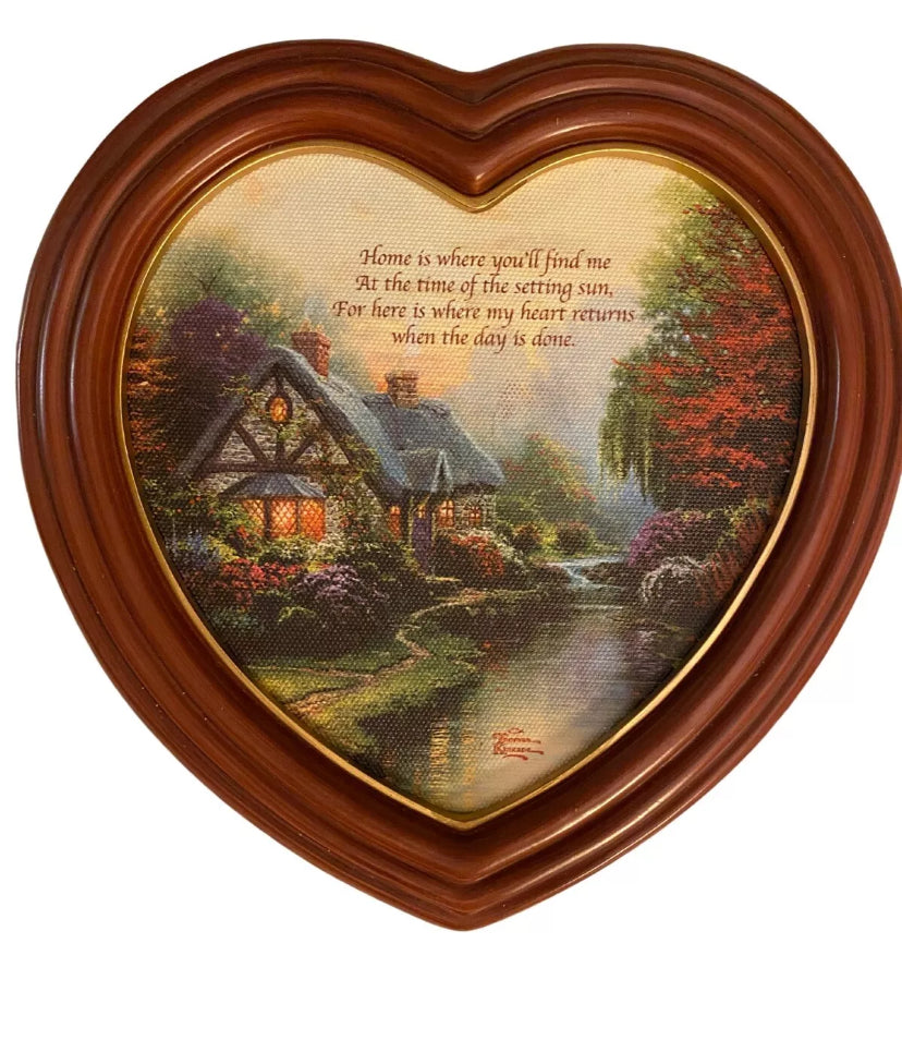 Thomas Kinkade My Heart Returns Home collection Heart shaped framed Art print