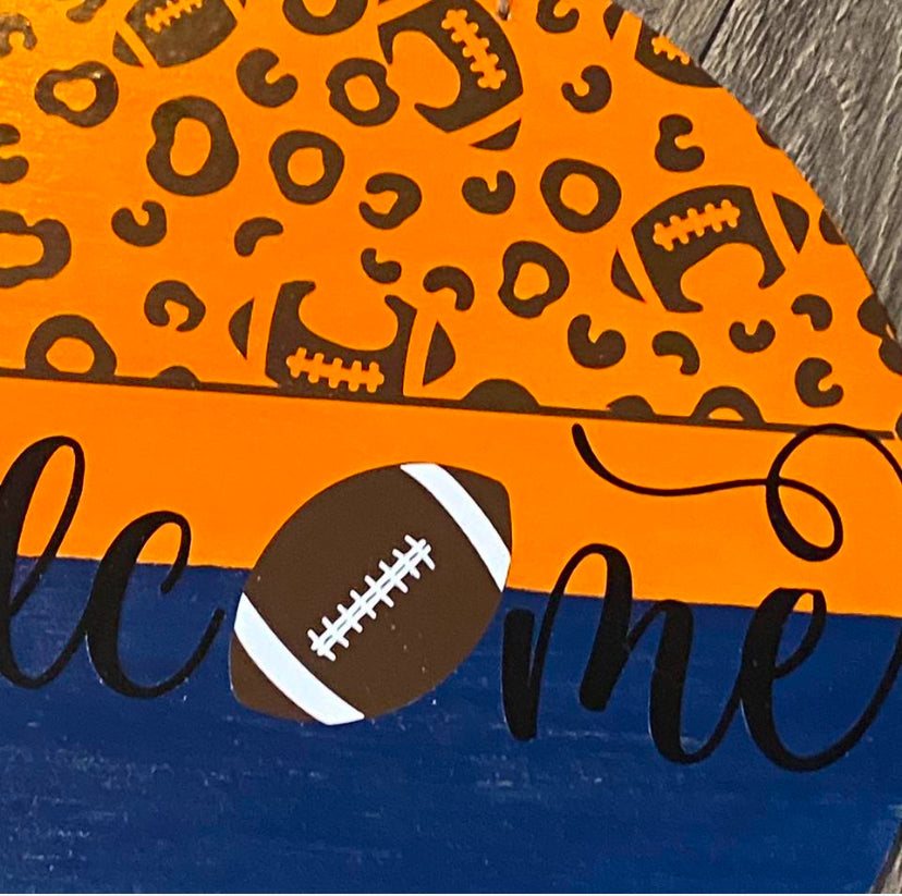 Football Welcome 12” Indoor Or Outdoor Sign Comes With Twine To Hang