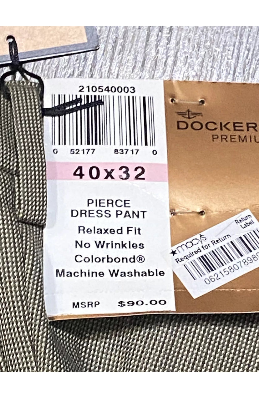 Dockers Platinum Pierce Dress Pants 40x32 Relaxed Fit NWT