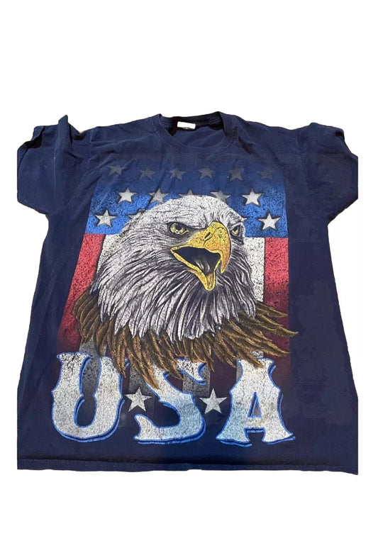 Vintage United States of America Eagle Blue Tshirt Size Med