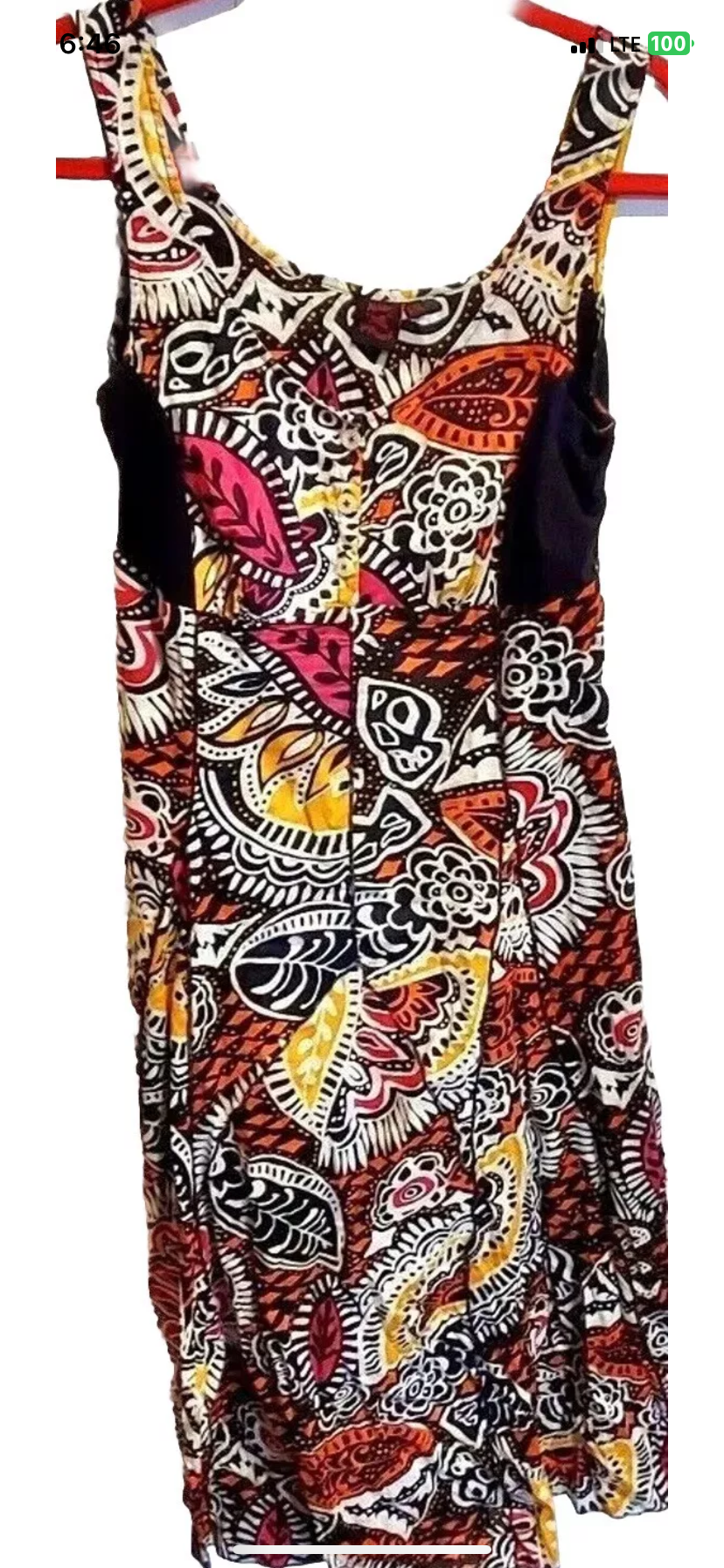 Aller Simplement Dress Sleeveless Printed Maxi Round Neck Size L/XL