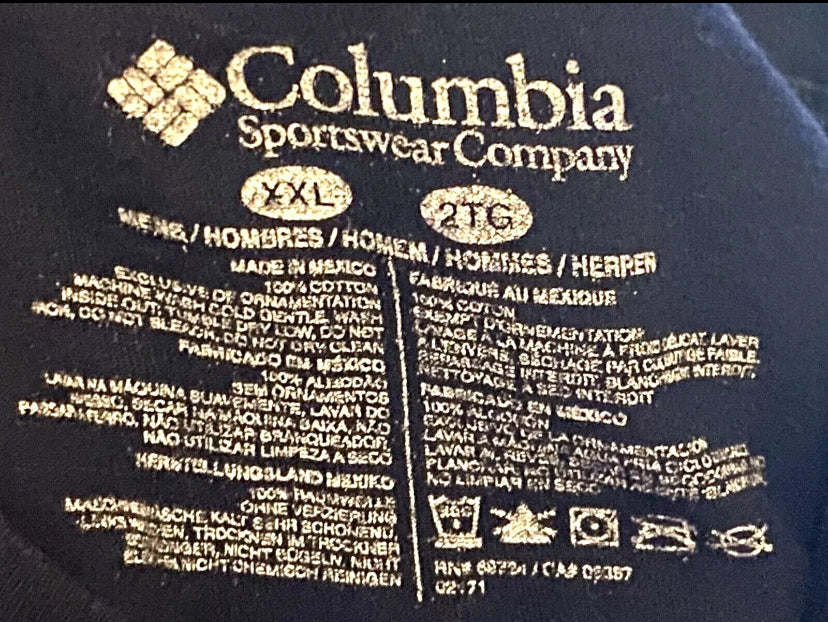 NO LUCK ALL SKILL Columbia Sportswear PFG Cotton T-Shirt XXL