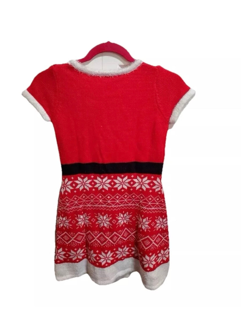 Holiday Time Santa's Helper Red & White Dress Size M