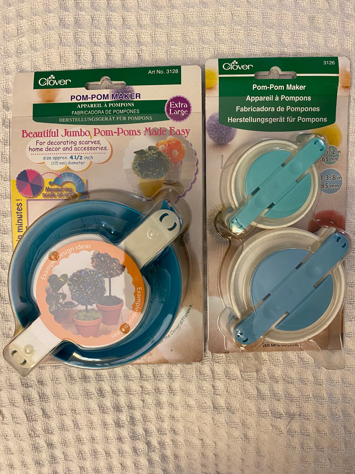 Clover Pom Pom-Pom Maker Set 2 Packages 3 Sizes New In Box