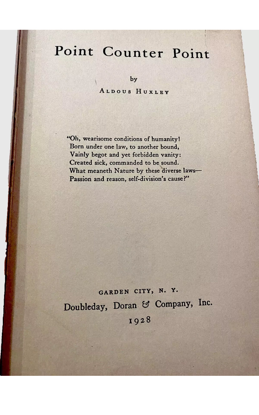 1928 FIRST edition Aldous Huxley Point Counter Point