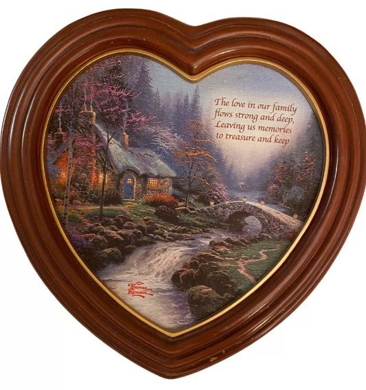 Thomas Kinkade's "Memories of Home" Heart-shaped Framed Canvas Print