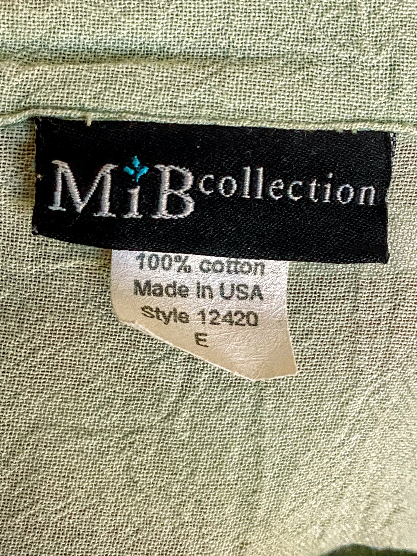 VTG Making It Big MIB Womens Size XXL Green Cotton Button Up Short Sleeve Shirt