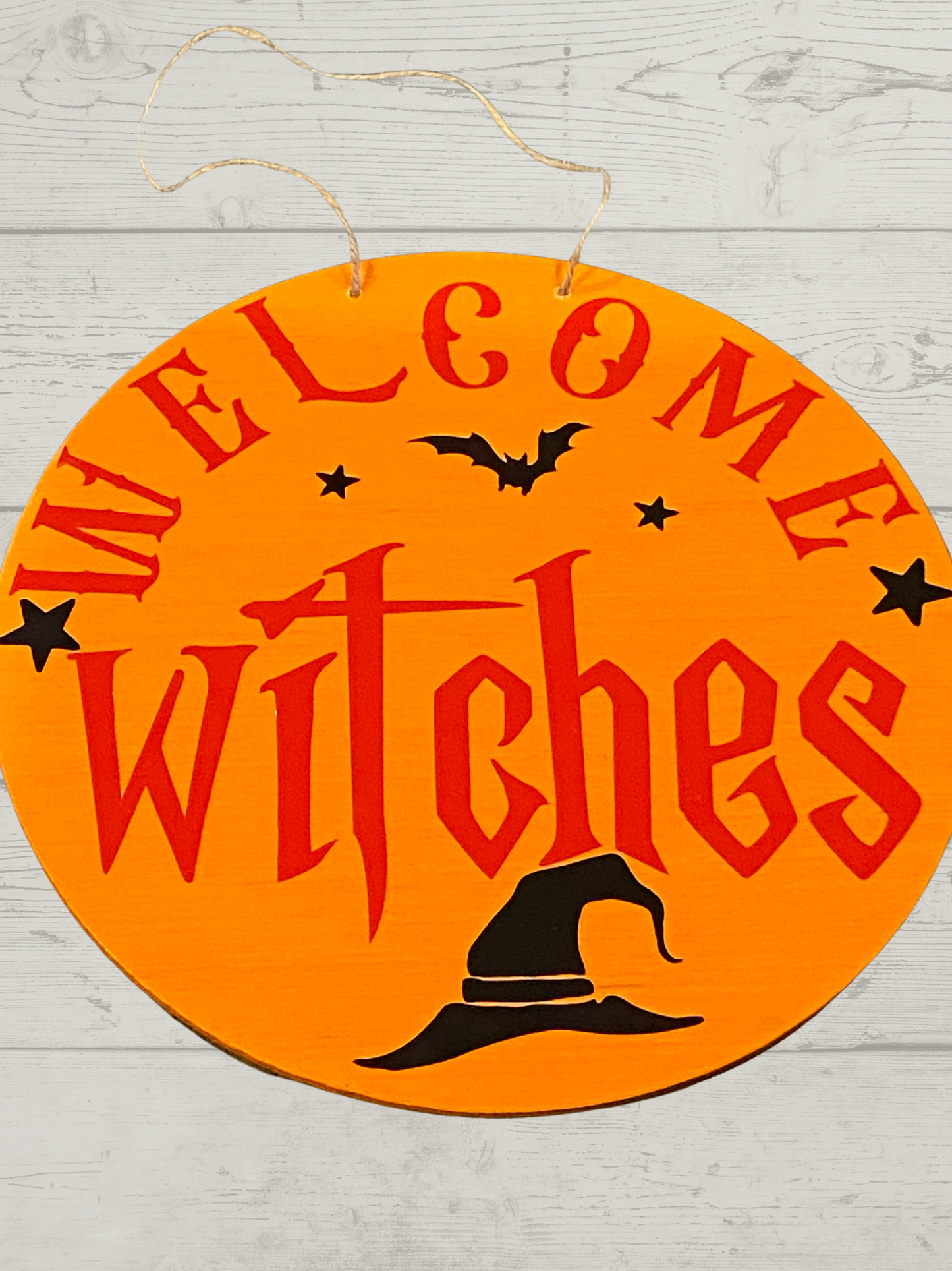 Round 12” Round Halloween Welcome Witches Door Hanger