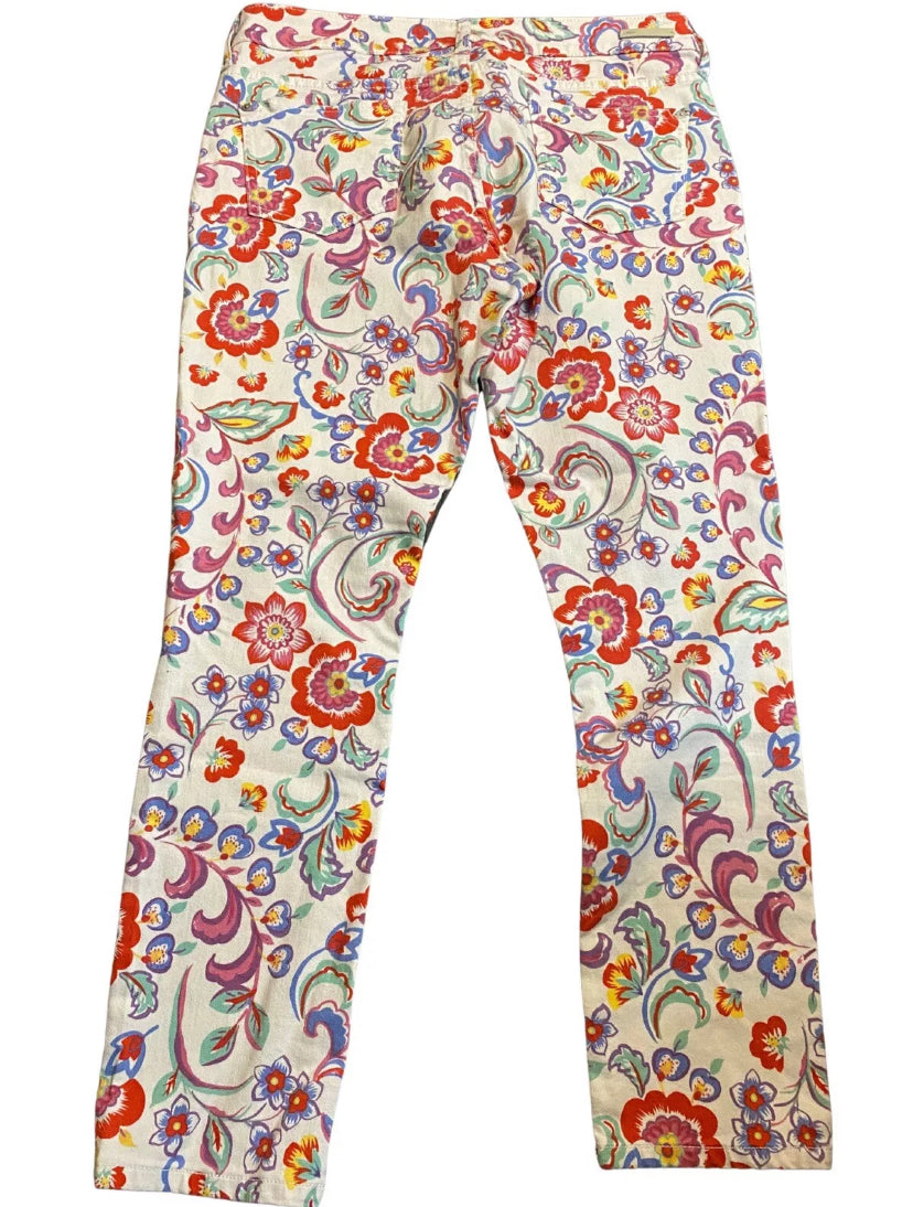 PILCRO AND THE LETTERPRESS  Jean Mid-Rise Skinny Pants Sz 32 Floral