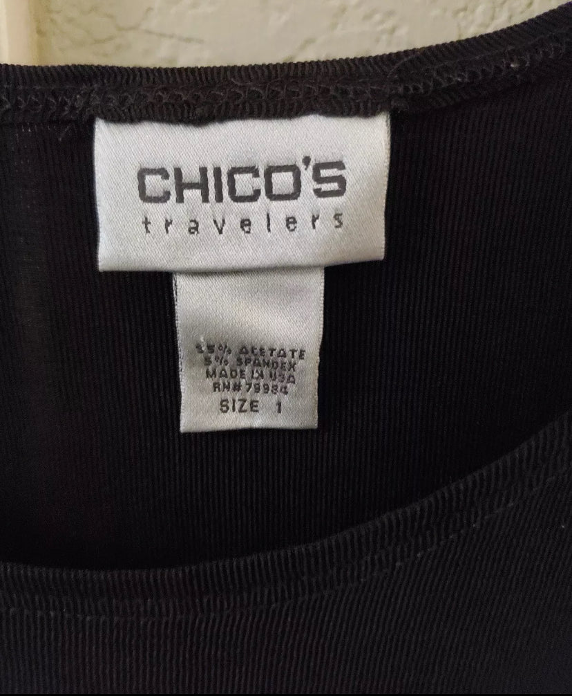 Chico's Black Sleevless Tank Blouse Size 1 (S)