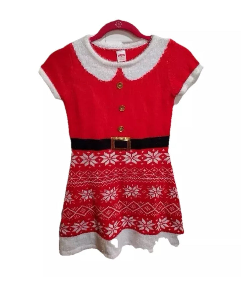 Holiday Time Santa's Helper Red & White Dress Size M