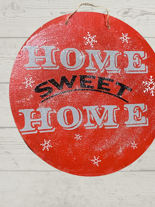 Welcome front door Wooden Hanging Sign With Glitter Home Sweet Home