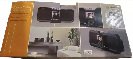 iLive Clock Docking System Model IS208B, Black iPod Music Dock, Digital Clock