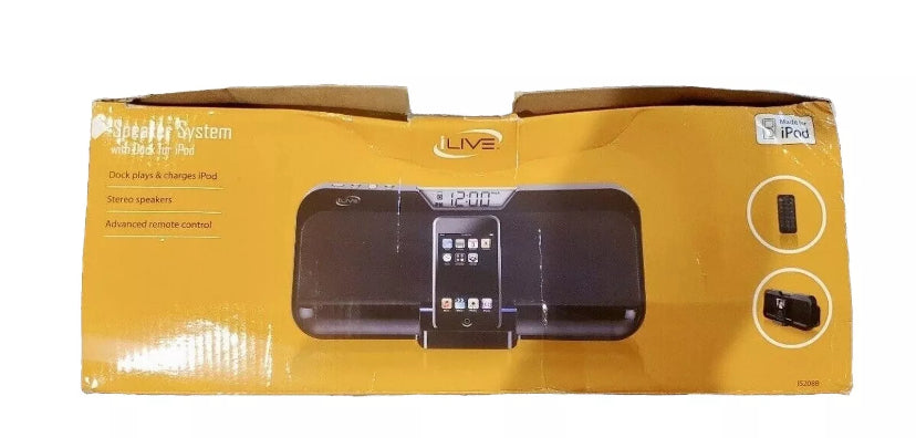 iLive Clock Docking System Model IS208B, Black iPod Music Dock, Digital Clock