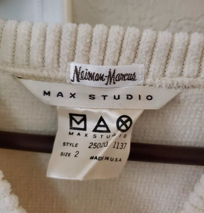 Max studio tan Open front cardigan with contrast Embroidery Size 2