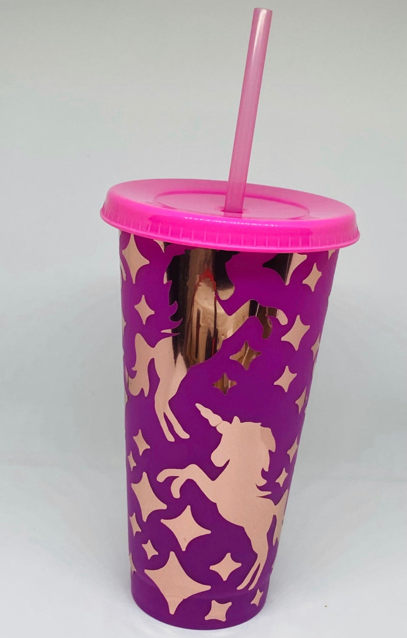 Unicorn 24fl oz color changing tumbler