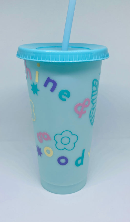 Sunshine and Good Vibe 24oz Color Changing Tumbler