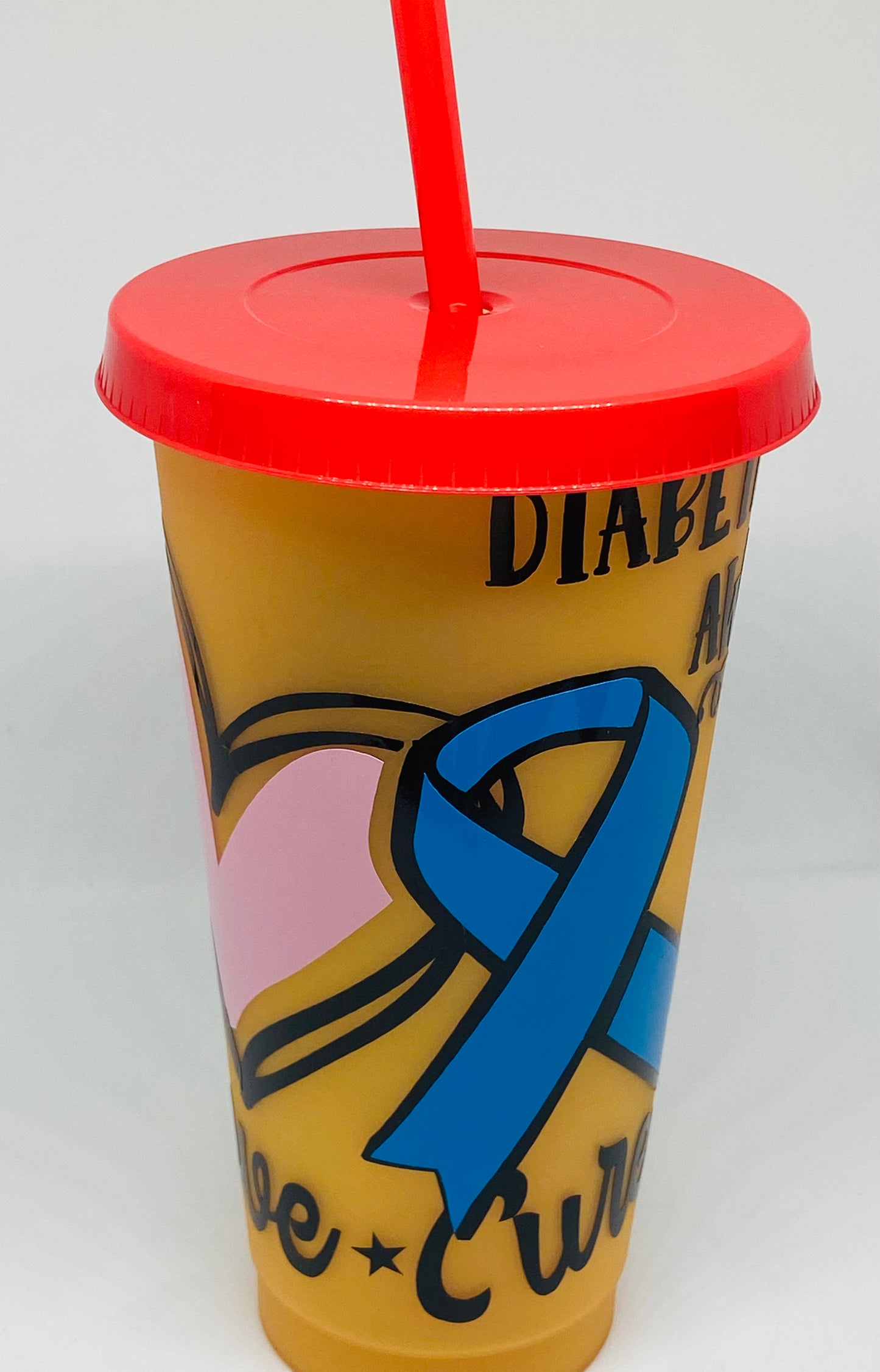 Peace Love Cure Diabetes awareness 24oz tumbler