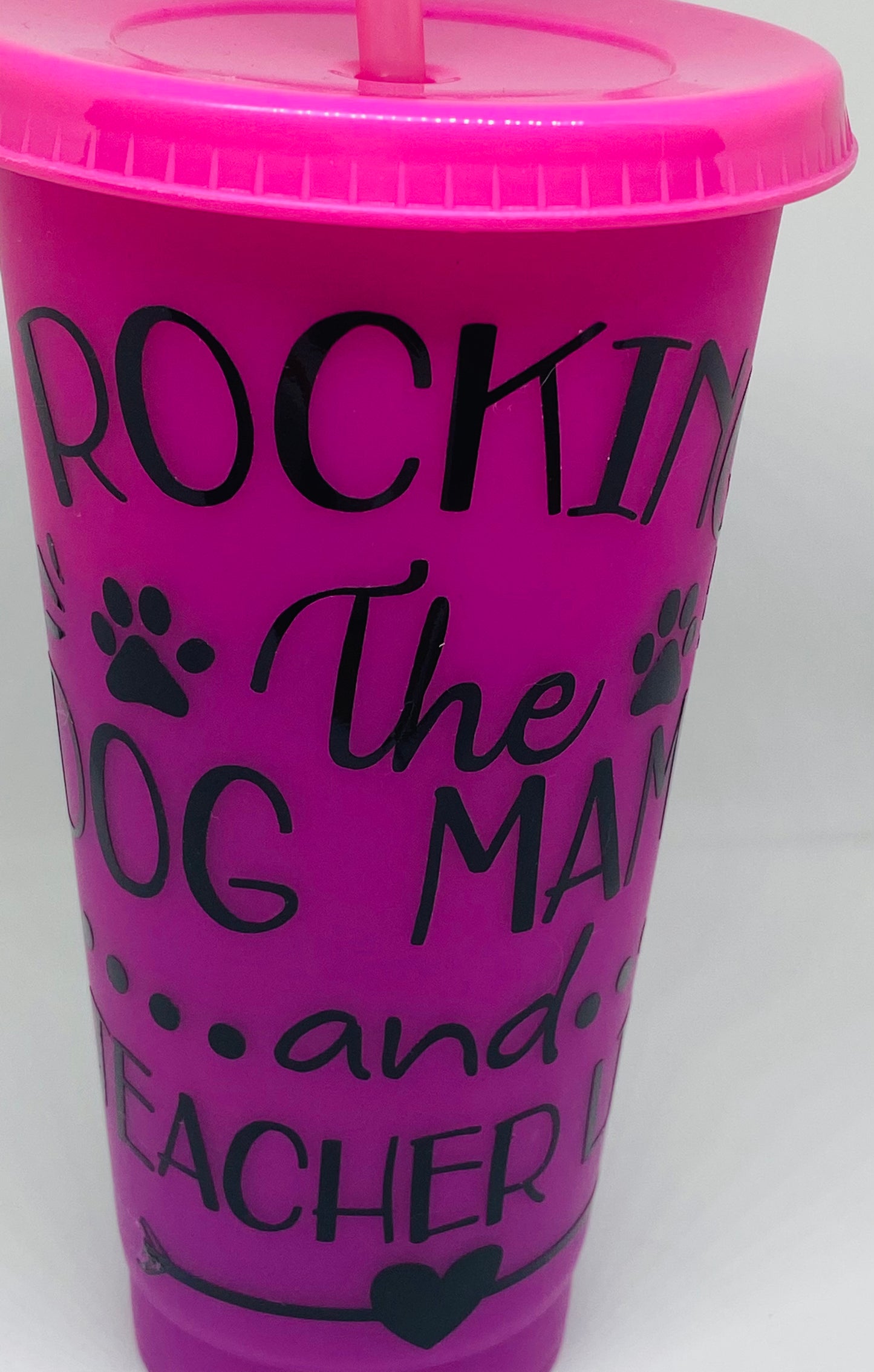 Changing color 24oz tumbler Peace Love Dog