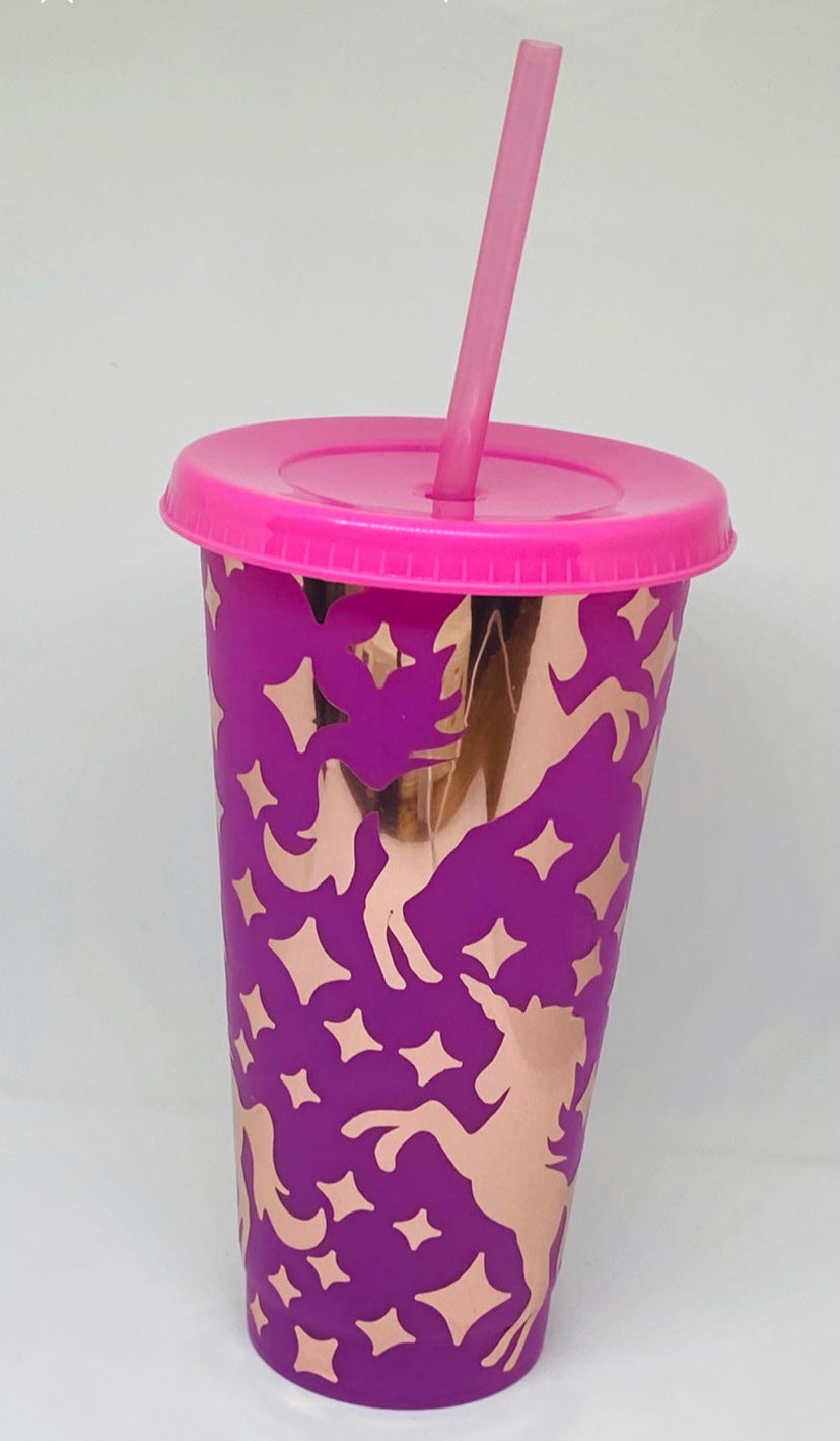 Unicorn 24fl oz color changing tumbler