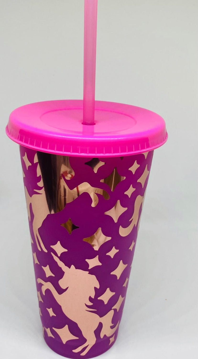 Unicorn 24fl oz color changing tumbler