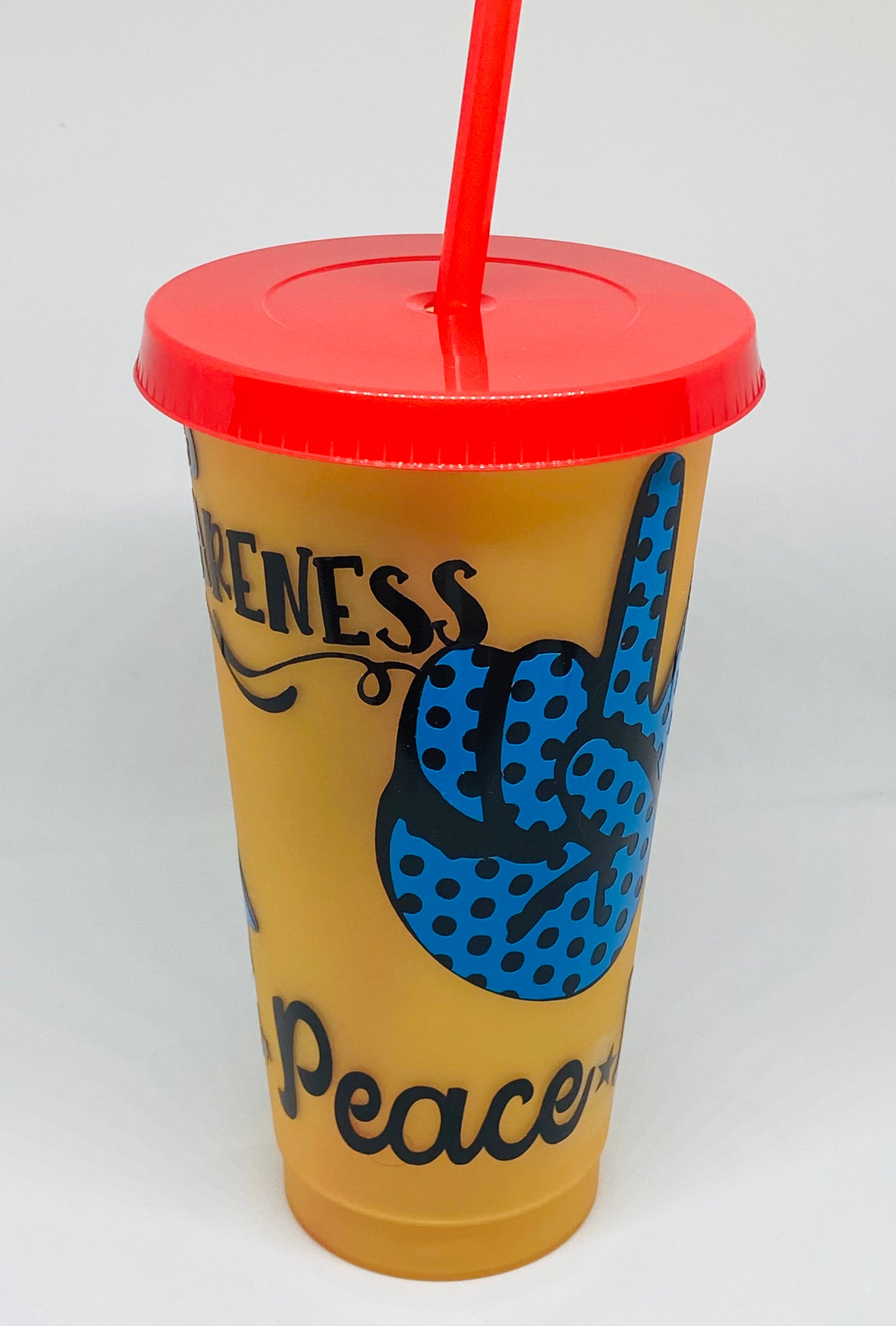 Peace Love Cure Diabetes awareness 24oz tumbler