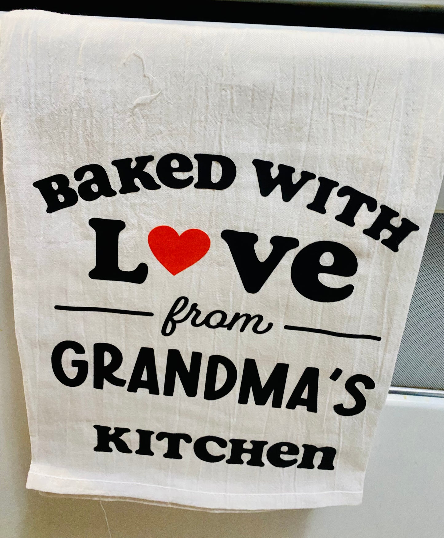 Baked With Love Tea Towel, Flour Towel Decor, good for drying