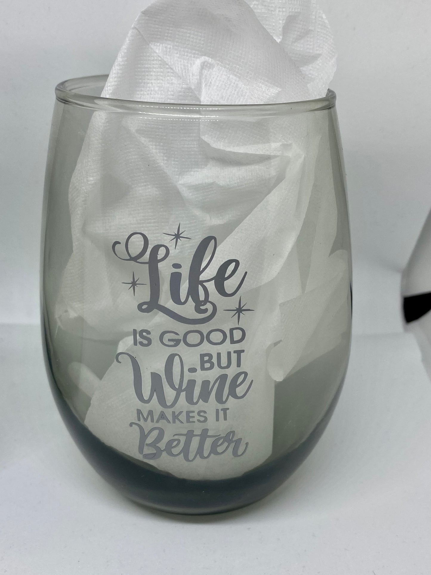 Wine Tumbler Stemless Glasses Set Of Two - New