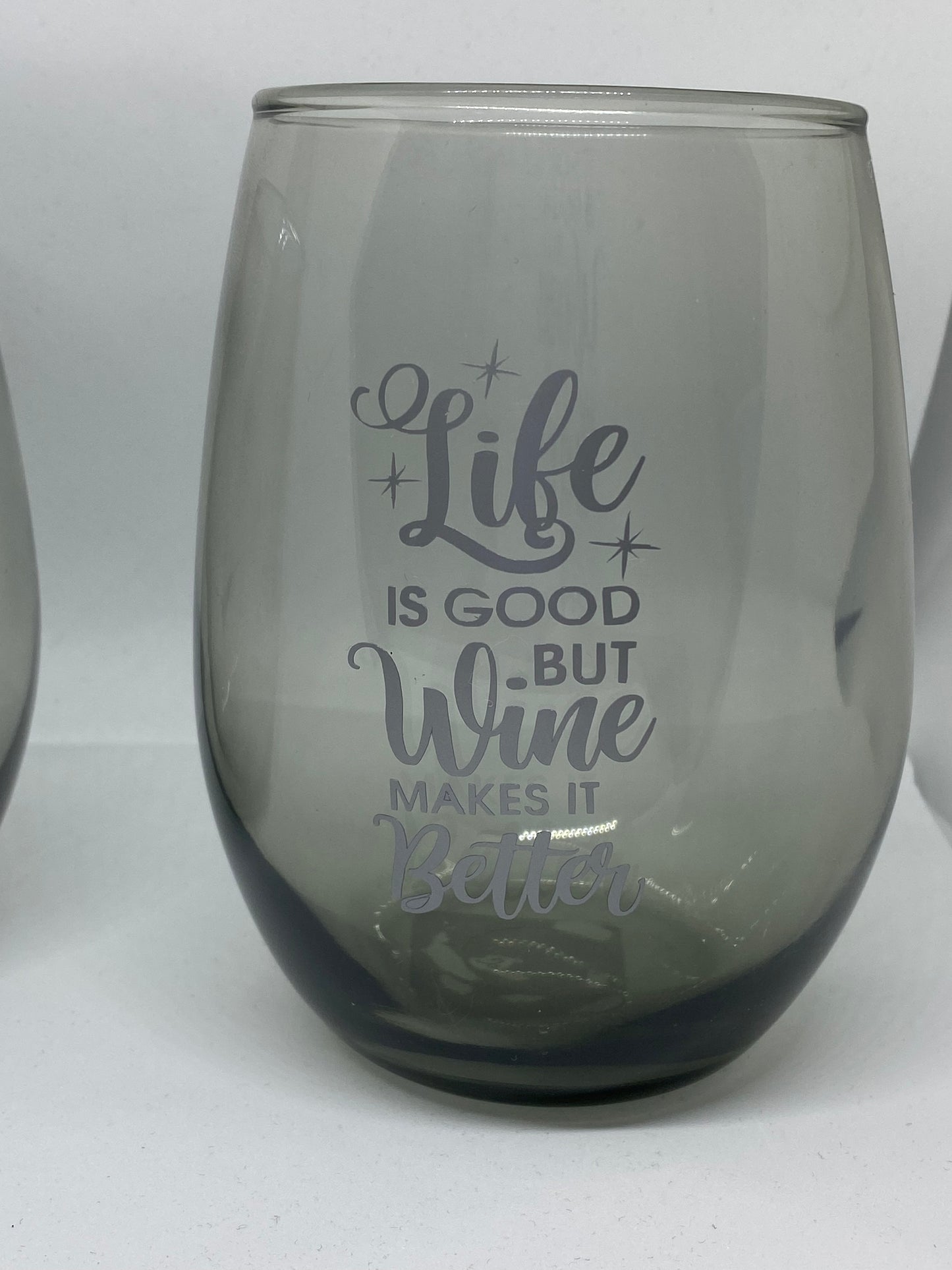 Wine Tumbler Stemless Glasses Set Of Two - New